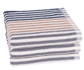 Emily Evergreen handdoek grijs zand blauw