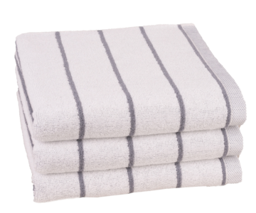 Georgia witte handdoek met lichtgrijze strepen